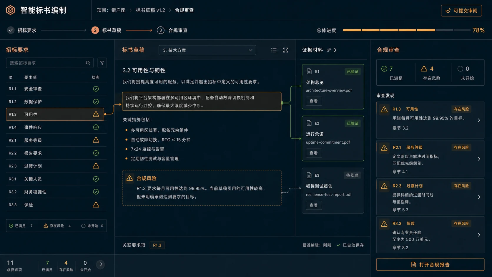 学员项目成果界面：流程血缘追溯